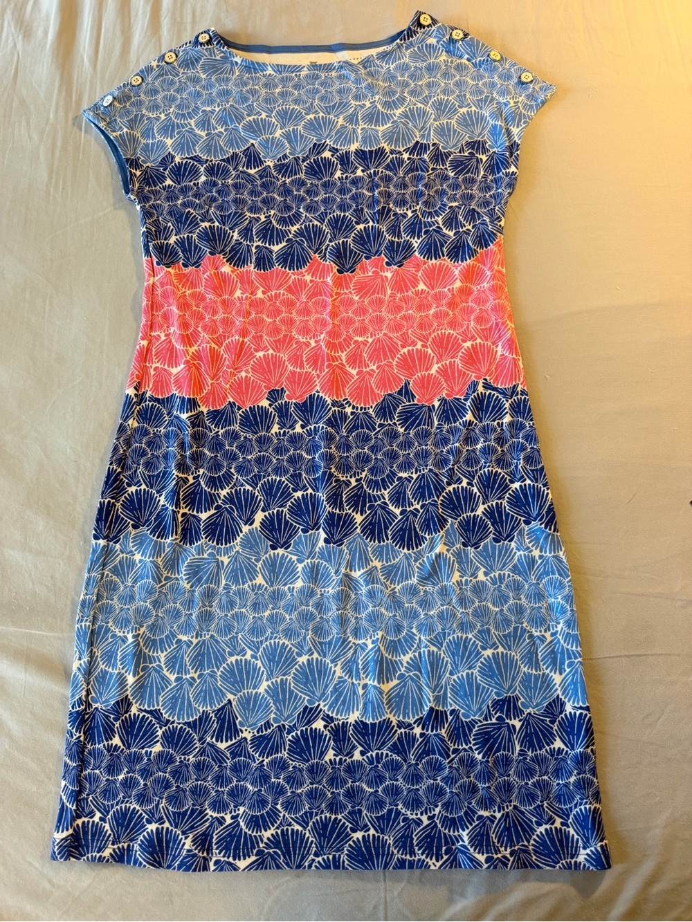 Talbots Blue & White Printed Cotton Dress